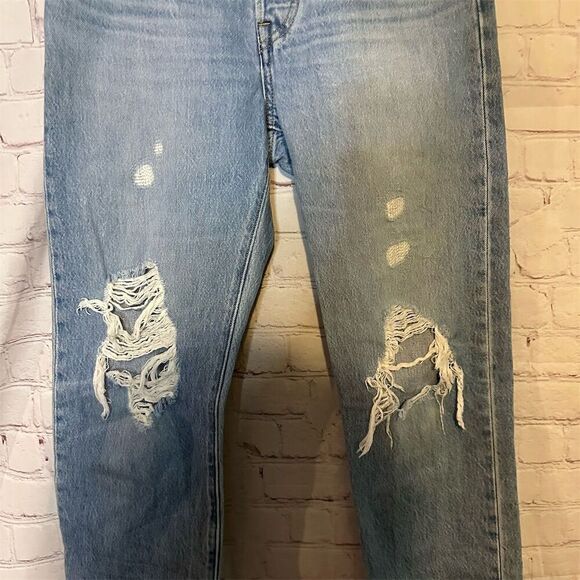 Vintage Levi's 501 Distressed Jeans Big E Tab Size W 25 L 26 - Picture 2 of 16